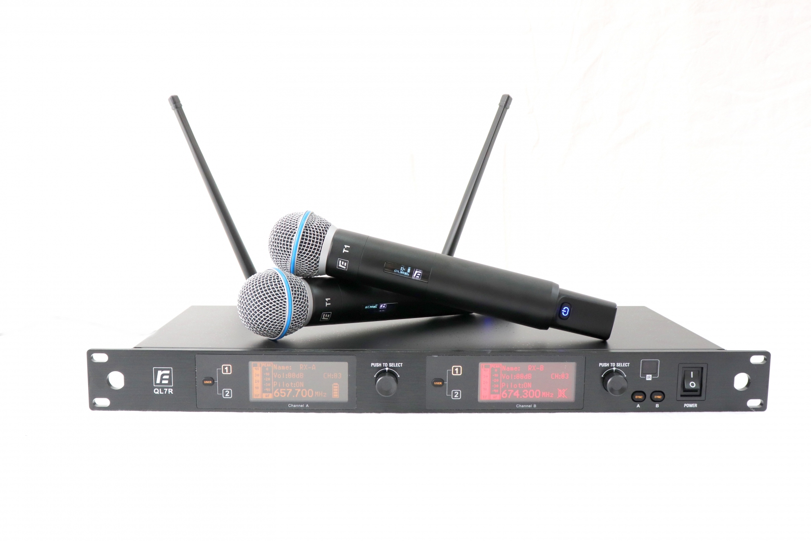 RFIntell QL7R/T1-A 651,800-683,400 МГц 2-канальная радиосистема с 2-мя ручными микрофонами в Липецке